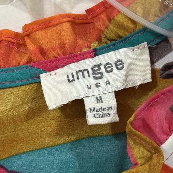 Umgee USA Tiered Dress Womens MED Floral Boho Ruffled Style # A0905 - Pre-Owned - Picture 3 of 16